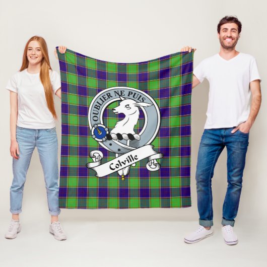 Couverture Polaire Colville Clan Badge Tartan Plaid (En situation)