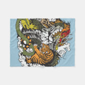 Couverture Polaire combat de dragon et de tigre (Devant (Horizontal))