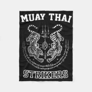 Couverture Polaire Combattant de Muay Thai Kickboxing Tigre Sak Yant