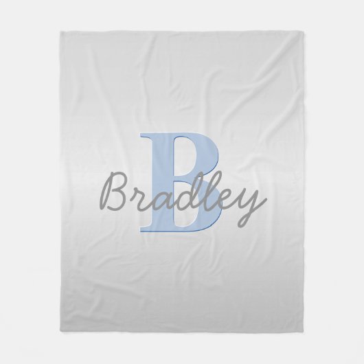 Couverture Polaire Combinaison de couleurs modifiables Monogram Bleu  (Devant)