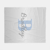 Couverture Polaire Combinaison de couleurs modifiables Monogram Bleu  (Devant (Horizontal))