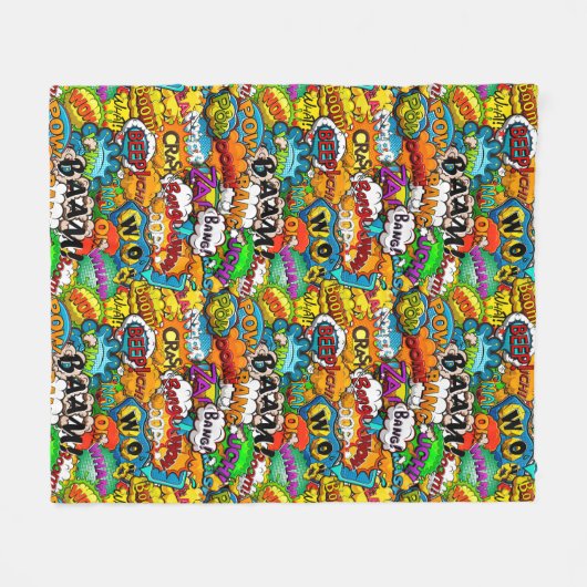 Couverture Polaire Comic Book Bubbles Fleece Blanket (Devant (Horizontal))