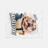 Couverture Polaire Comic moderne simple Grunge personnalisé photo pou (Devant (Horizontal))