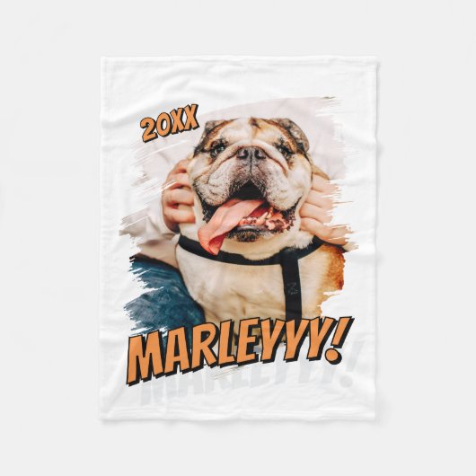 Couverture Polaire Comic moderne simple Grunge personnalisé photo pou (Devant)