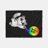 Couverture Polaire Comma-la avec Cat mignon Kamala Rainbow Design (Devant (Horizontal))