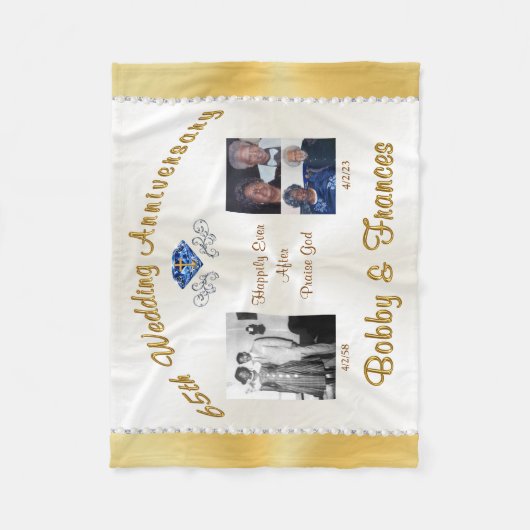 Couverture Polaire Commande spéciale 65e anniversaire Mariage (Devant)