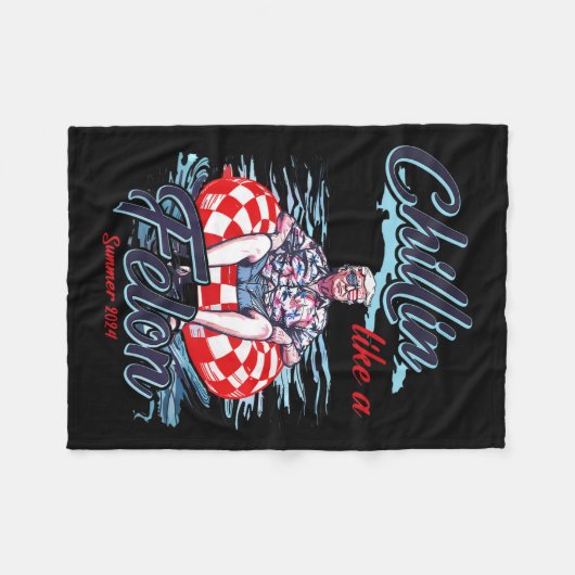 Couverture Polaire Comme Un Felon Retro Summer Pink Funny Trump 2024 (Devant (Horizontal))