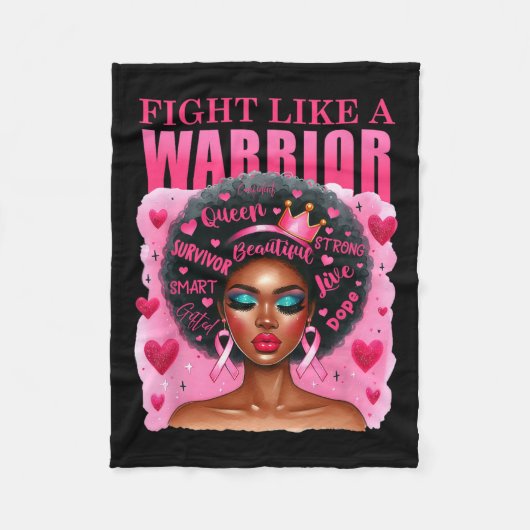 Couverture Polaire Comme Un Guerrier Sensibilisation au cancer du sei (Devant)