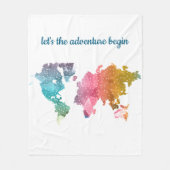 Couverture Polaire Commençons l'aventure Carte du monde géométrique (Devant)