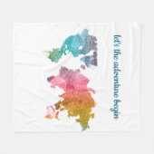 Couverture Polaire Commençons l'aventure Carte du monde géométrique (Devant (Horizontal))