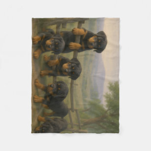 Couverture Polaire Compagnons de l'aube : chiots Rottweiler sur la co