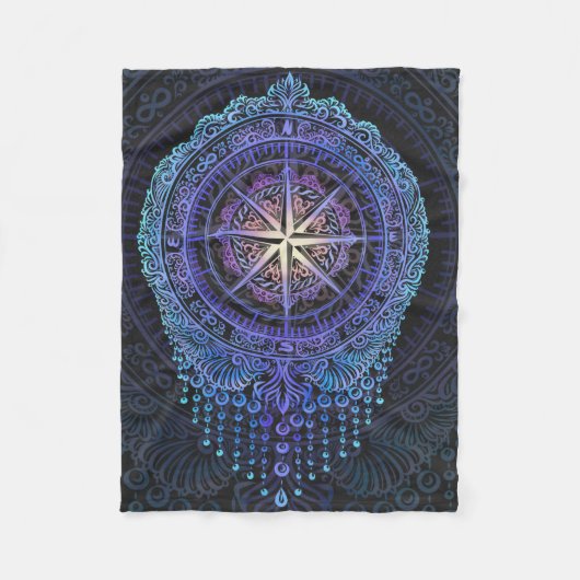 Couverture Polaire Compas céleste Mandala (Devant)