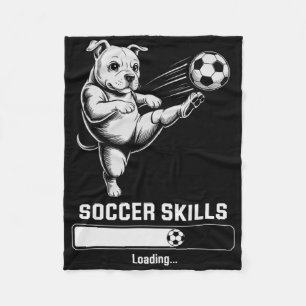 Couverture Polaire Compétences de pug de football mignon Chargement C