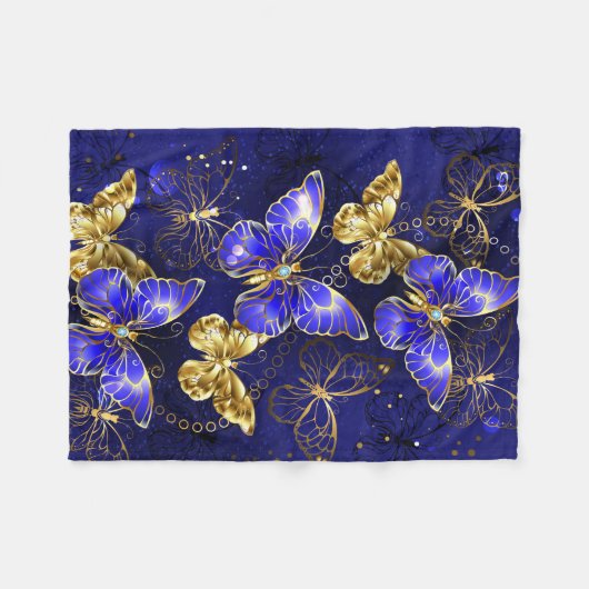 Couverture Polaire Composition avec papillons Sapphire (Devant (Horizontal))