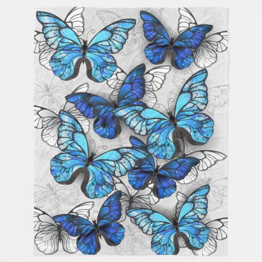 Couverture Polaire Composition des White and Blue Butterflies (Devant)