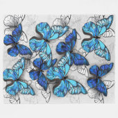 Couverture Polaire Composition des White and Blue Butterflies (Devant (Horizontal))