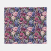 Couverture Polaire Composition florale dense de jardin anglais (Devant (Horizontal))