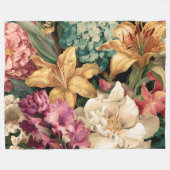 Couverture Polaire Composition florale vintage vibrante (Devant (Horizontal))