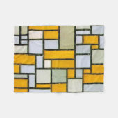 Couverture Polaire Composition Jaune et Gris, Mondrian (Devant (Horizontal))