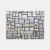 Couverture Polaire Composition rose et gris, Mondrian (Devant (Horizontal))