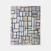 Couverture Polaire Composition rose et gris, Mondrian (Devant)