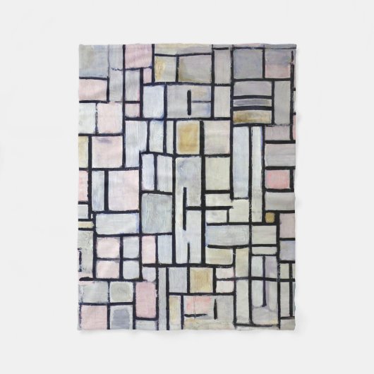 Couverture Polaire Composition rose et gris, Mondrian (Devant)