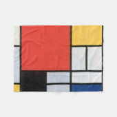 Couverture Polaire Composition Rouge, Jaune, Bleu, Noir, Mondrique (Devant (Horizontal))