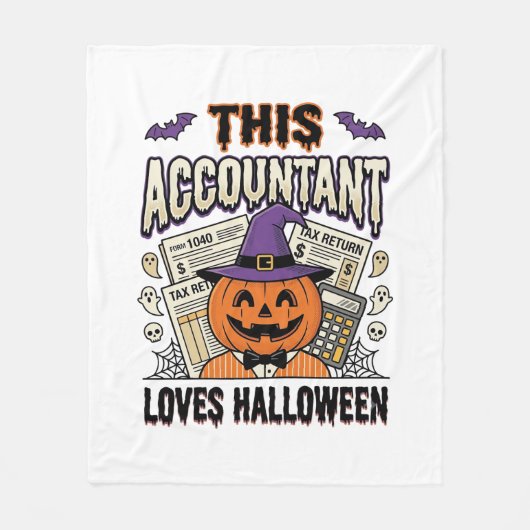 Couverture Polaire Comptable d'Halloween Drôle Saison fiscale effraya (Devant)