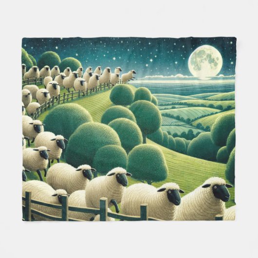 Couverture Polaire Compter les moutons (Devant (Horizontal))