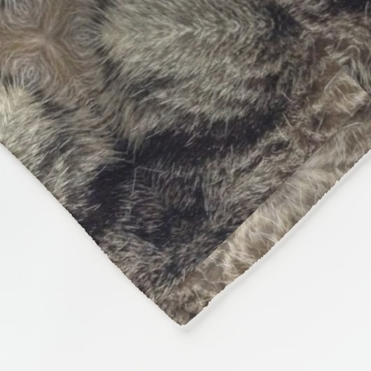 Couverture Polaire Conception 3 de fourrure de chat tigré (Coin)