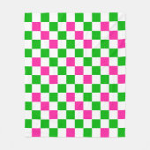 Couverture Polaire Conception à carreaux rose blanc vert (Devant)