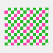 Couverture Polaire Conception à carreaux rose blanc vert (Devant (Horizontal))