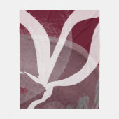 Couverture Polaire Conception abstraite artistique Burgundy Gris & Bl (Devant)
