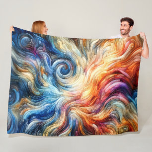 Couverture Polaire Conception abstraite colorée et quadrillée