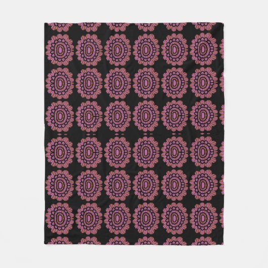 Couverture Polaire Conception Abstraite de Motif Mandala Floral (Devant)