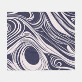 Couverture Polaire conception Abstraite de tourbillons liquides bleus (Devant (Horizontal))