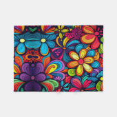 COUVERTURE POLAIRE CONCEPTION ARTISTIQUE CLASSIQUE DE DOODLE FLEURS (Devant (Horizontal))