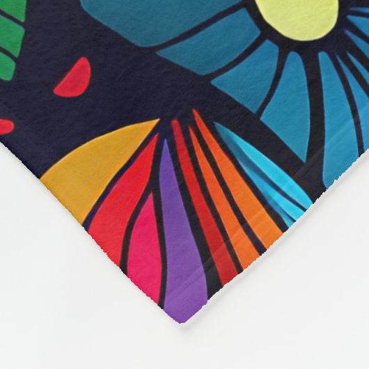 COUVERTURE POLAIRE CONCEPTION ARTISTIQUE CLASSIQUE DE DOODLE FLEURS (Coin)