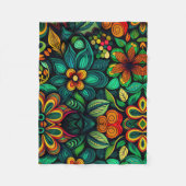COUVERTURE POLAIRE CONCEPTION ARTISTIQUE CLASSIQUE DE DOODLE FLEURS (Devant)