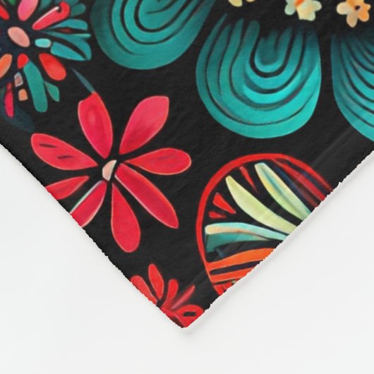 COUVERTURE POLAIRE CONCEPTION ARTISTIQUE CLASSIQUE DE DOODLE FLEURS (Coin)