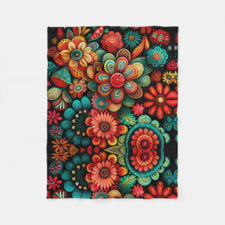 COUVERTURE POLAIRE CONCEPTION ARTISTIQUE CLASSIQUE DE DOODLE FLEURS