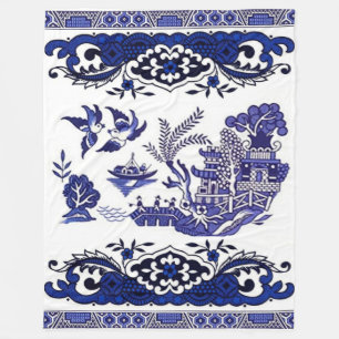 Couverture Polaire Conception bleue classique de saule