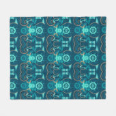 Couverture Polaire Conception bleue nautique (Devant (Horizontal))
