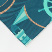 Couverture Polaire Conception bleue nautique (Coin)