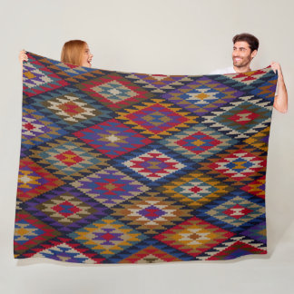 Couverture Polaire Conception Boho Kilim Marocain