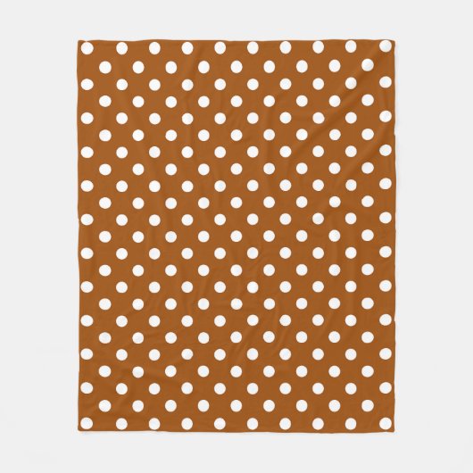 Couverture Polaire Conception Brown de Pois blancs (Devant)