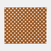 Couverture Polaire Conception Brown de Pois blancs (Devant (Horizontal))