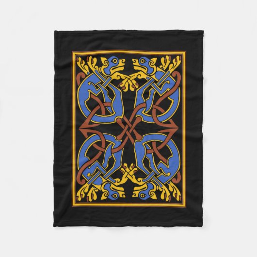Couverture Polaire Conception celtique de noeud avec des chiens (Devant)