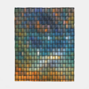 Couverture Polaire Conception composée de bandes entrelacées colorées