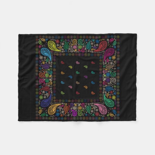 Couverture Polaire Conception couleur Paisley (Devant (Horizontal))